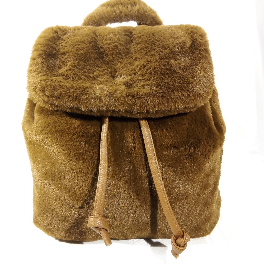 Women's Brown Faux Fur Mini Backpack – Appears‎ Rampage – NWOT